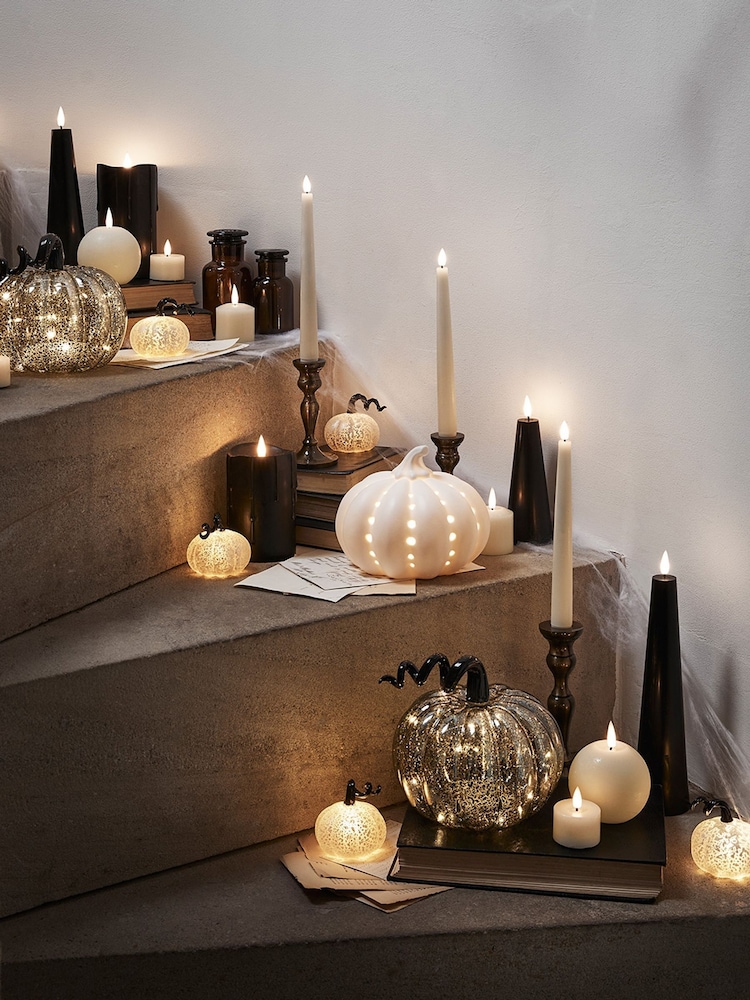 Lights4fun Brown TruGlow® Cone LED Pillar Candle Trio - Image 4 of 4