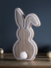 Lights4fun Natural Wooden Bunny Neon Light - Image 4 of 4