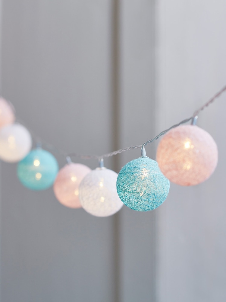 Lights4fun 20 Pastel Cotton Ball Fairy Light - Image 1 of 2