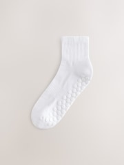 White Pilates Gripper Socks 2 Pack - Image 2 of 4