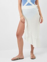 Accessorize White Ruffle Sarong Skirt - Image 2 of 5