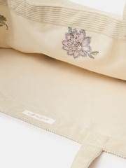 Accessorize Cream Floral Embroidered Corduroy Shopper Bag - Image 2 of 3