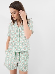 Accessorize Heart Print Ruffle Shorts Pyjama Set - Image 1 of 4