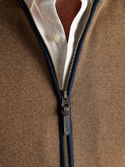 Joules Brown Hillside Zip Up Gilet - Image 5 of 9