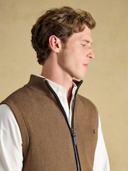 Joules Brown Hillside Zip Up Gilet - Image 6 of 9