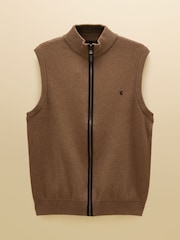 Joules Brown Hillside Zip Up Gilet - Image 9 of 9