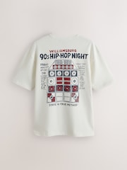 Black/Ecru/Blue Relaxed Fit Graphic Print T-Shirts 3 Pack - Image 2 of 9