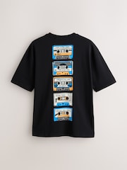Black/Ecru/Blue Relaxed Fit Graphic Print T-Shirts 3 Pack - Image 3 of 9