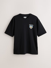 Black/Ecru/Blue Relaxed Fit Graphic Print T-Shirts 3 Pack - Image 7 of 9