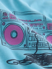 Black/Ecru/Blue Relaxed Fit Graphic Print T-Shirts 3 Pack - Image 9 of 9