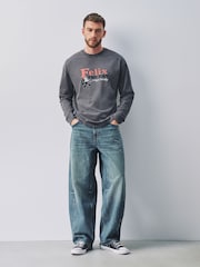 Grey Felix The Cat Long Sleeve Graphic T-Shirt - Image 4 of 4