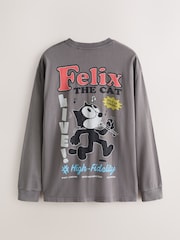Grey Felix The Cat Long Sleeve Graphic T-Shirt - Image 6 of 9