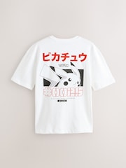 White Relaxed Fit Japanese Pokemon T-Shirt - Image 7 of 9