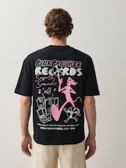 Navy Blue Heavyweight Pink Panther Graphic Navy Relaxed Fit T-Shirt - Image 4 of 9