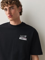 Navy Blue Heavyweight Pink Panther Graphic Navy Relaxed Fit T-Shirt - Image 5 of 9
