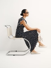 Rixo Layla Dot Navy Bethea Dress - Image 3 of 6