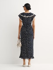 Rixo Layla Dot Navy Bethea Dress - Image 4 of 6