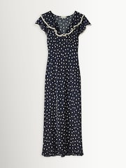 Rixo Layla Dot Navy Bethea Dress - Image 6 of 6