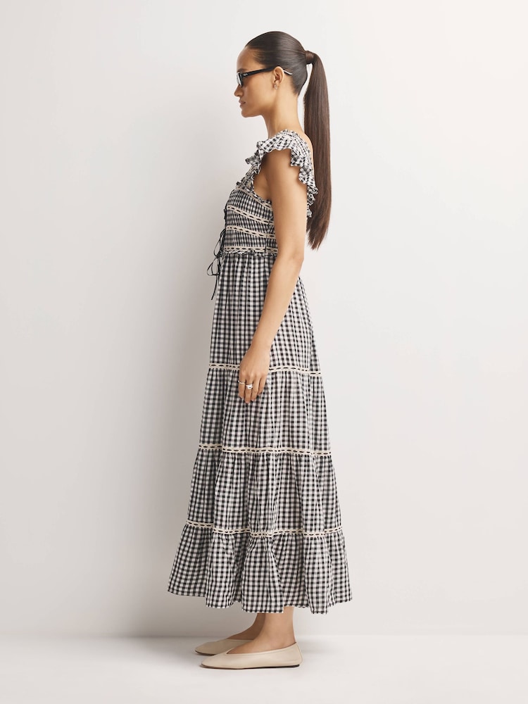 Rixo Beth Check Black Chandra Dress - Image 2 of 5