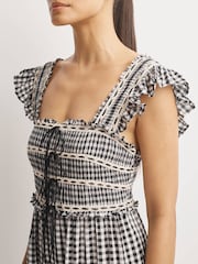 Rixo Beth Check Black Chandra Dress - Image 3 of 5