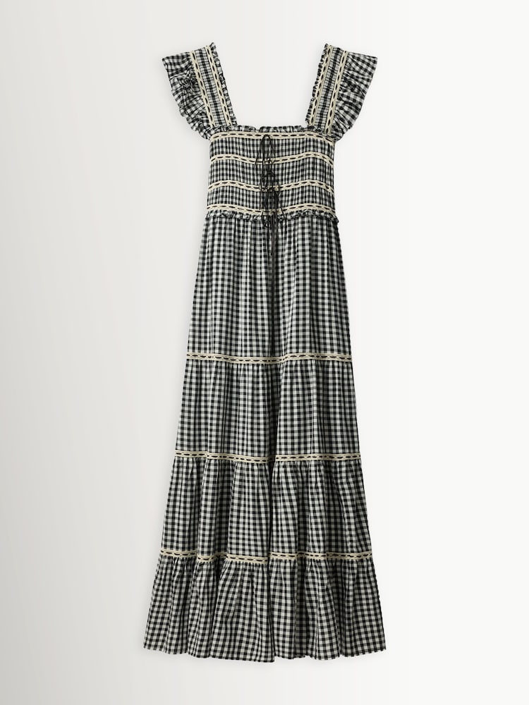 Rixo Beth Check Black Chandra Dress - Image 5 of 5