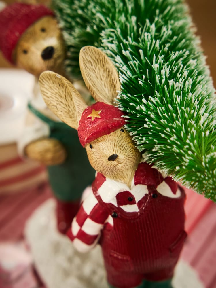 Red/Green Bertie Bear and Rosie Rabbit Christmas Ornament - Image 2 of 3 Red/Green Bertie Bear and Rosie Rabbit Christmas Ornament - Image 2 of 3