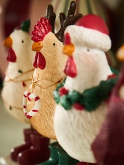 Set of 4 Chicken Family Christmas Ornament - Bild 2 von 3