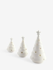 Set of 3 White Light Up Christmas Tree Ornaments - Image 4 of 4