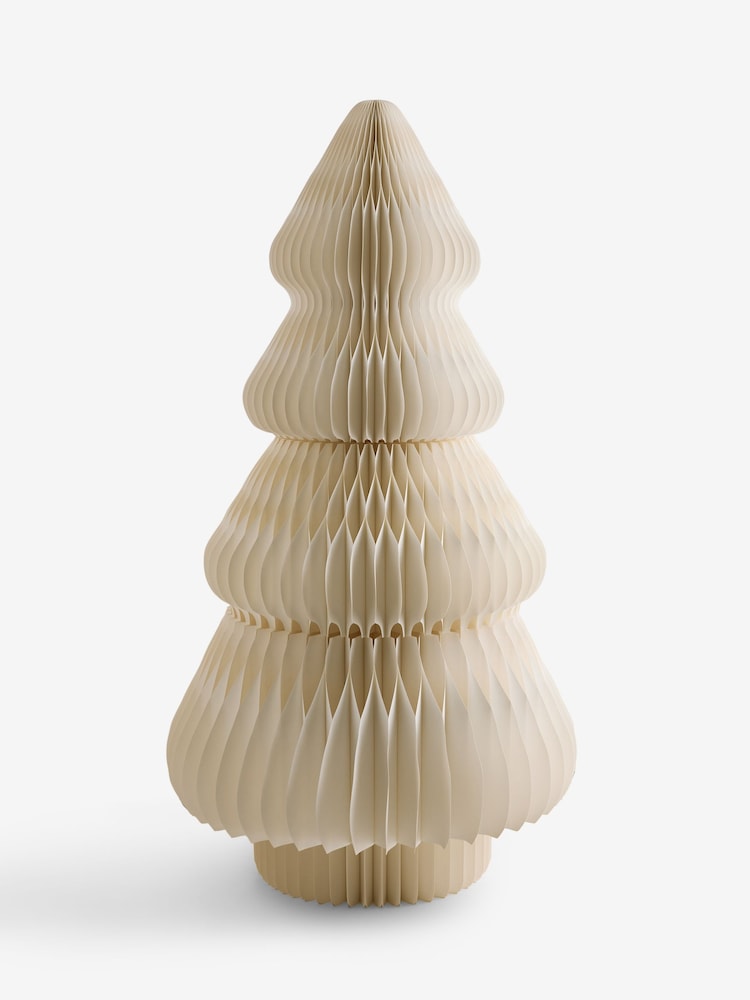 White 5ft Light Up Paper Christmas Tree - Image 2 of 3 White 5ft Light Up Paper Christmas Tree - Image 2 of 3