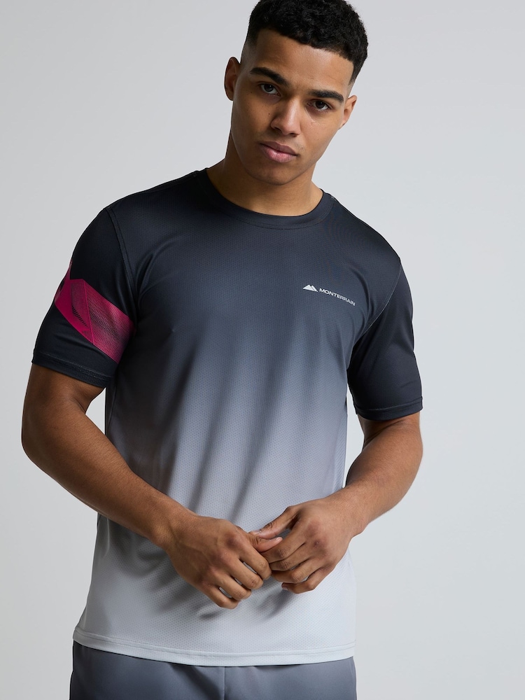 Monterrain Black Distance Ombre Knitted T-Shirt - Image 1 of 5