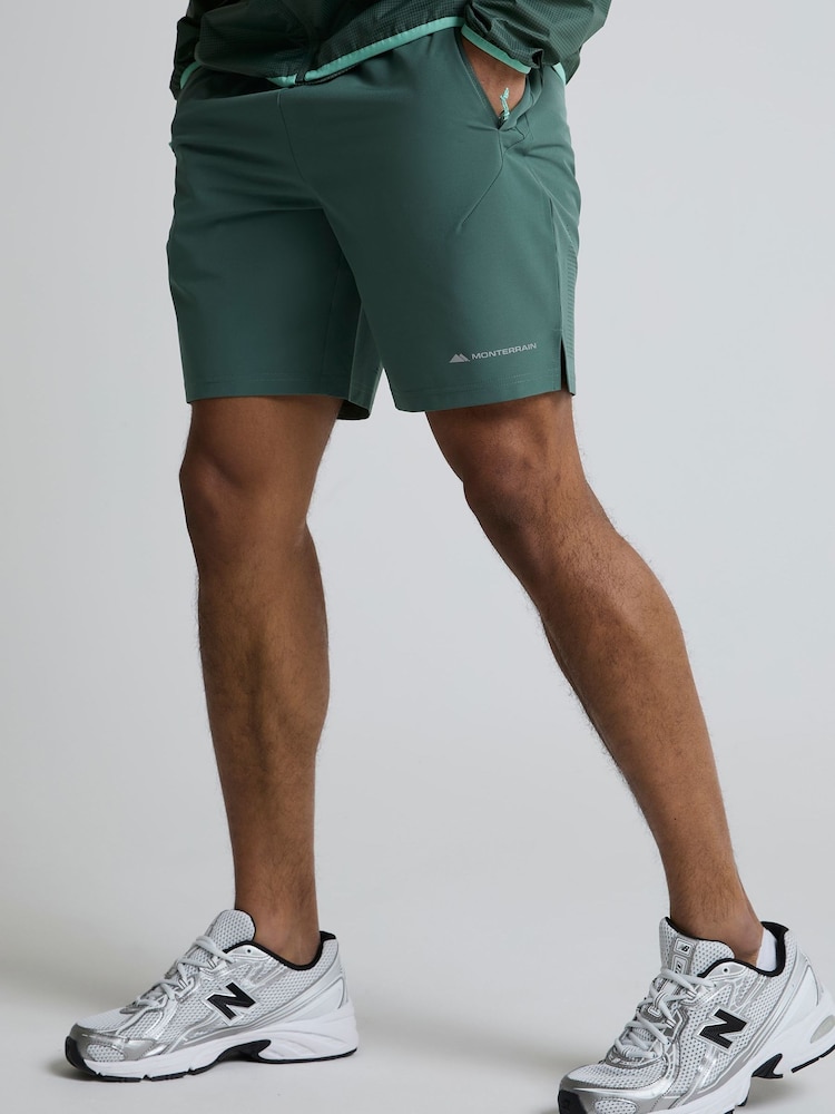Monterrain Green Vapor Woven Running Shorts - Image 2 of 5