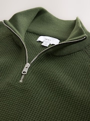 Λαδί - Essential Regular Fit Textured Quarter Zip Jumper - Εικόνα 3 του 3