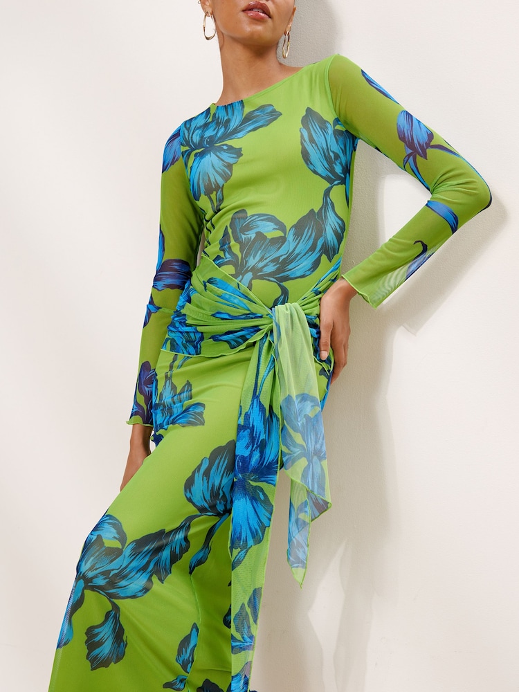 front tie knot maxi dress Lime Front Tie Knot Maxi Dress BLANK