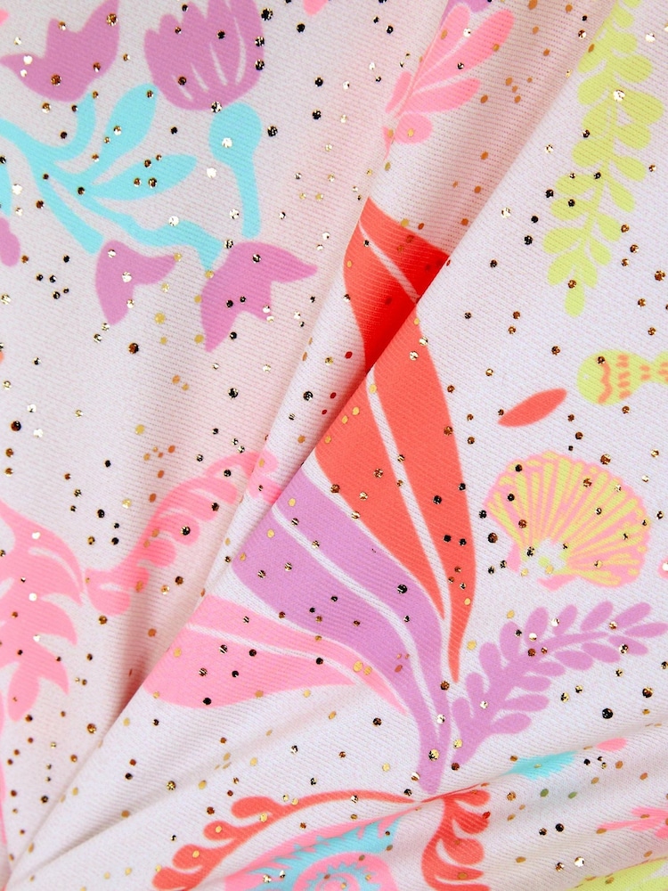 Angels By Accessorize Pink Sealife Long Sleeve Swimsuit - Image 2 of 2