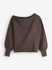 Threadbare Brown Soft Slash Neck Jumpers 2 Pack - Image 3 of 3