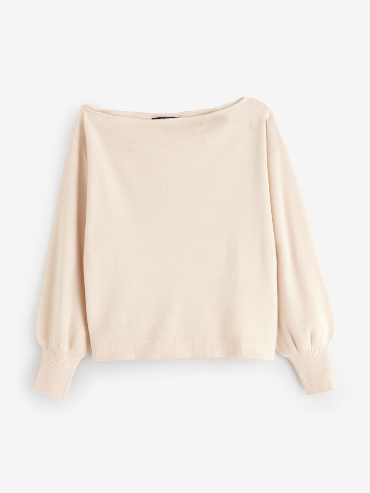 Threadbare Natural Soft Slash Neck Jumpers 2 Pack - Image 2 of 6