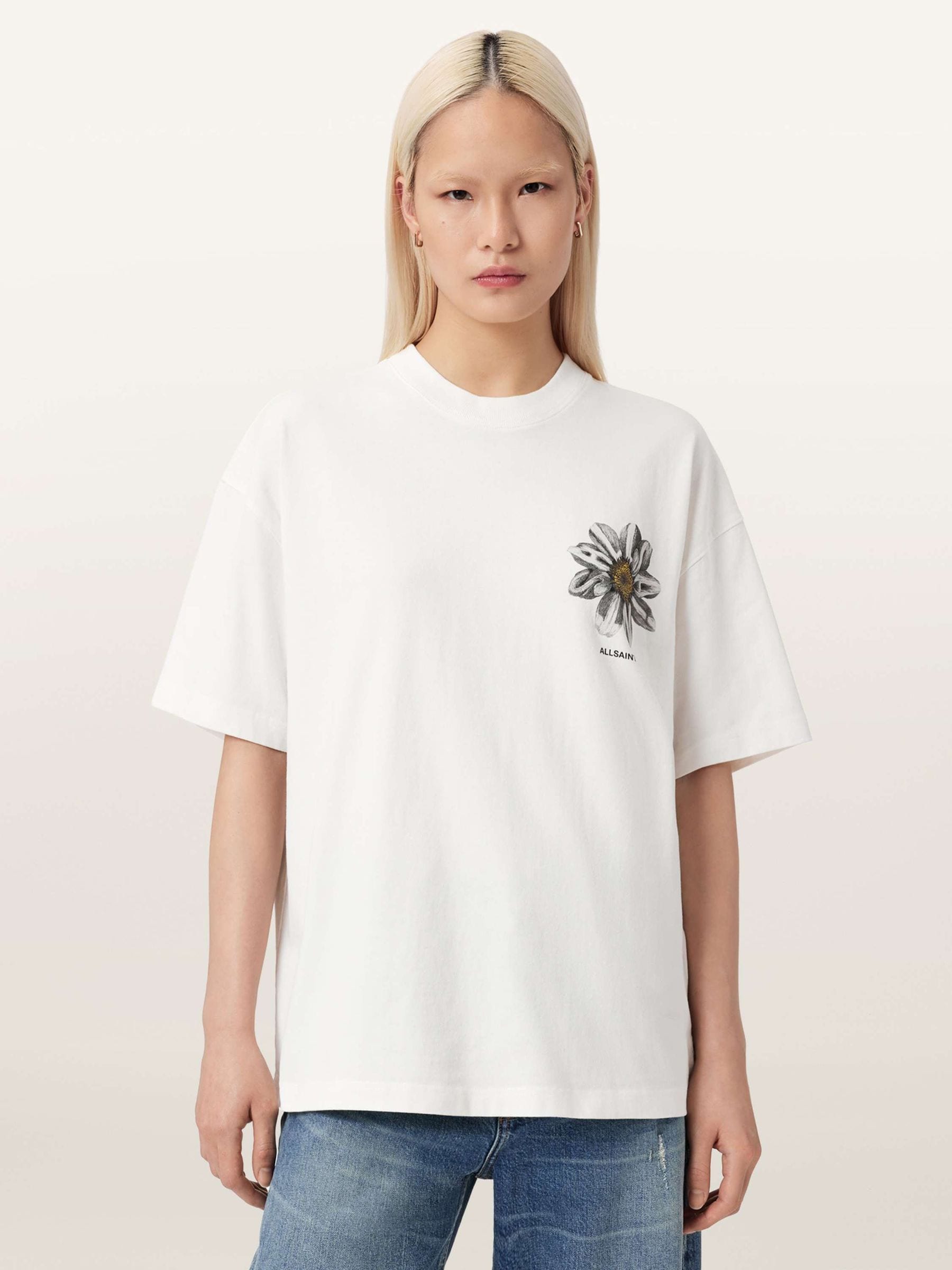 Buy AllSaints White Petal Etta T-Shirt from Next USA