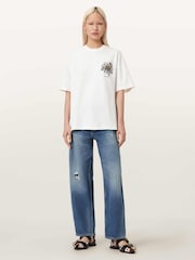AllSaints White Petal Etta T-Shirt - Image 7 of 9