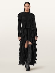 AllSaints Black Leila Ls Dress - Image 2 of 8