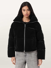 AllSaints Black Connie Puffer Coat - Image 1 of 6