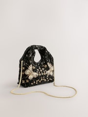 Black Velvet Butterfly Embroidered Bag - Image 1 of 5