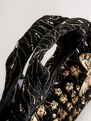 Black Velvet Butterfly Embroidered Bag - Image 4 of 5