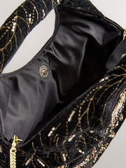 Black Velvet Butterfly Embroidered Bag - Image 5 of 5