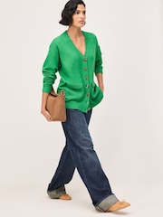 Bright Green Supersoft Mid Length V-Neck Cardigan - Image 2 of 9