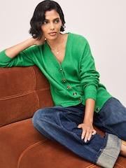 Bright Green Supersoft Mid Length V-Neck Cardigan - Image 3 of 9