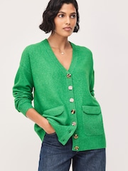 Bright Green Supersoft Mid Length V-Neck Cardigan - Image 4 of 9