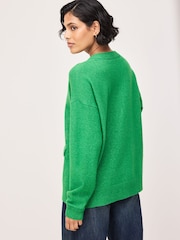 Bright Green Supersoft Mid Length V-Neck Cardigan - Image 5 of 9
