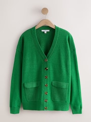 Bright Green Supersoft Mid Length V-Neck Cardigan - Image 7 of 9