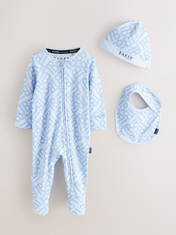 Baker by Ted Baker Sleepsuit Hat and Bib Set - Image 1 of 10