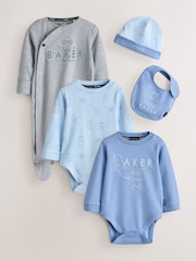 Baker by Ted Baker 5 Piece Sleepsuit, Bodysuit, Hat and Bib Set - Slika 1 od 19